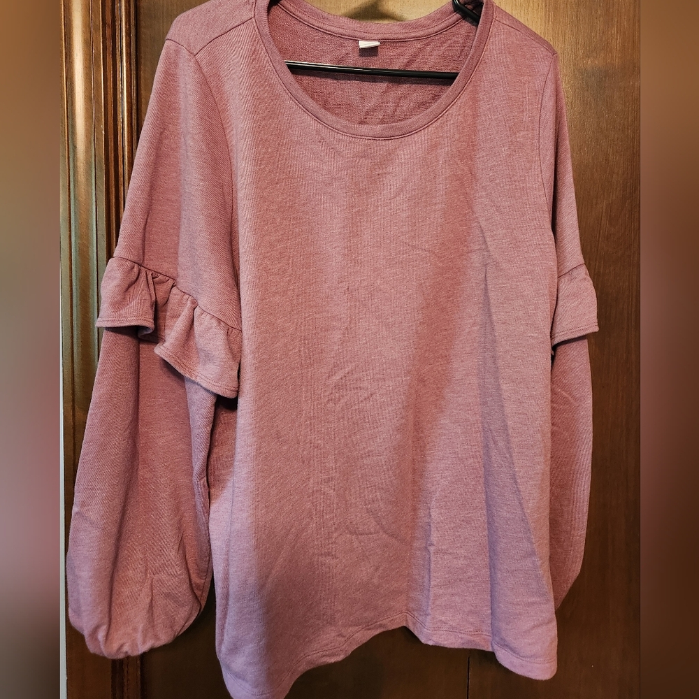 Old Navy Pink Puff Sleeve Boxy Blouse